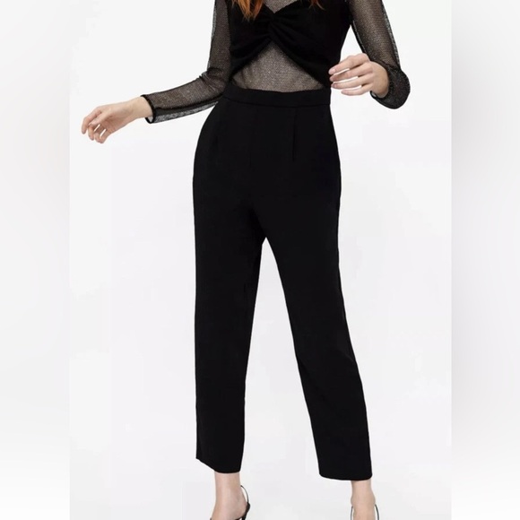 ZARA Black Sheer Mesh Jumpsuit Size M – Preowned in Excellent Condition - Picture 9 of 9